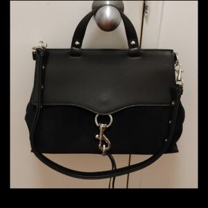 Rebecca Minkoff Black Leather And Suede Shoulder Bag/ Crossbody
